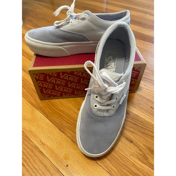 Vans Doheny Platform Sneakers size 6.5 Canvas and Suede Light Blue New w/Scuffs - Picture 1 of 8